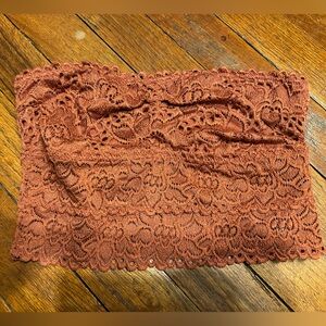 Aerie Strapless Bralette / Bandeau burnt orange S NWOT